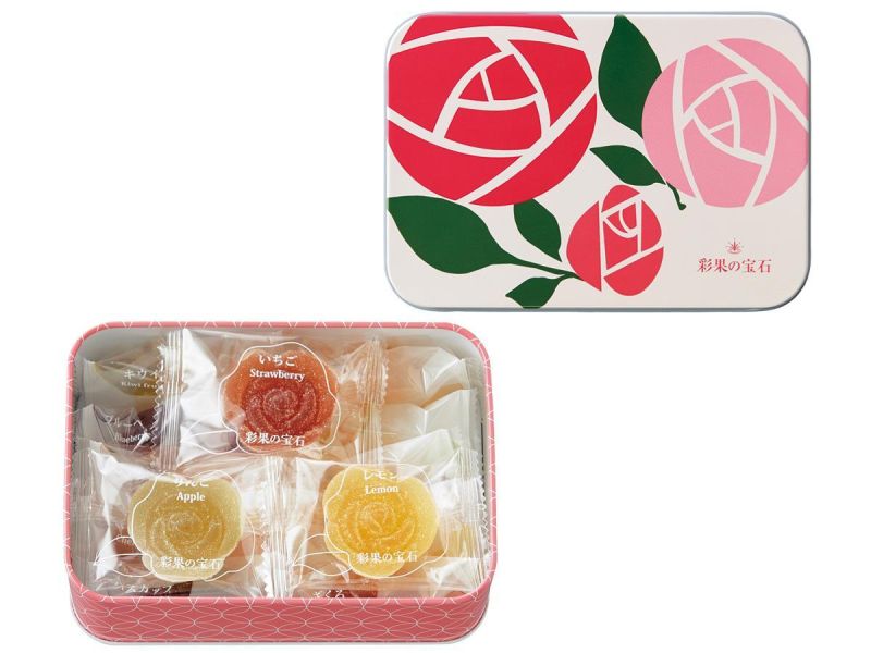 彩果的寶石 HK10 花缶 花鐵盒 彩果的寶石,水果軟糖,彩果の宝石,兔瑪星日本選物店,草莓軟糖鐵盒,花鐵盒