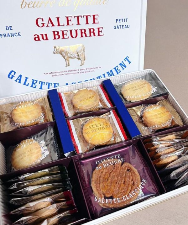 GALETTE au BEURRE A.O.P.綜合餅乾47入鐵盒 GALETTE au BEURRE,布列塔尼酥餅,法式奶油酥餅,兔瑪星日本選物店