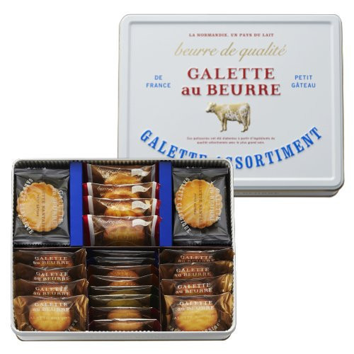 GALETTE au BEURRE A.O.P.綜合餅乾28入鐵盒 GALETTE au BEURRE,布列塔尼酥餅,法式奶油酥餅,兔瑪星日本選物店