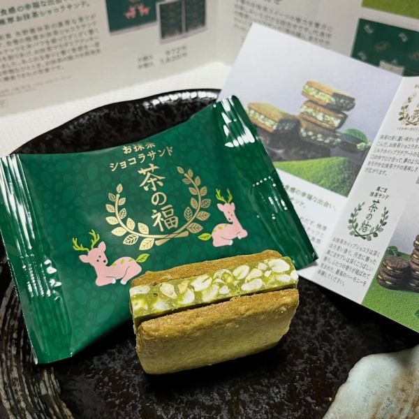 KAMAKURA 茶の福 抹茶巧克力夾心餅乾 實森 KAMAKURA,茶の福,抹茶點心,實森,抹茶巧克力夾心餅乾,兔瑪星日本選物店