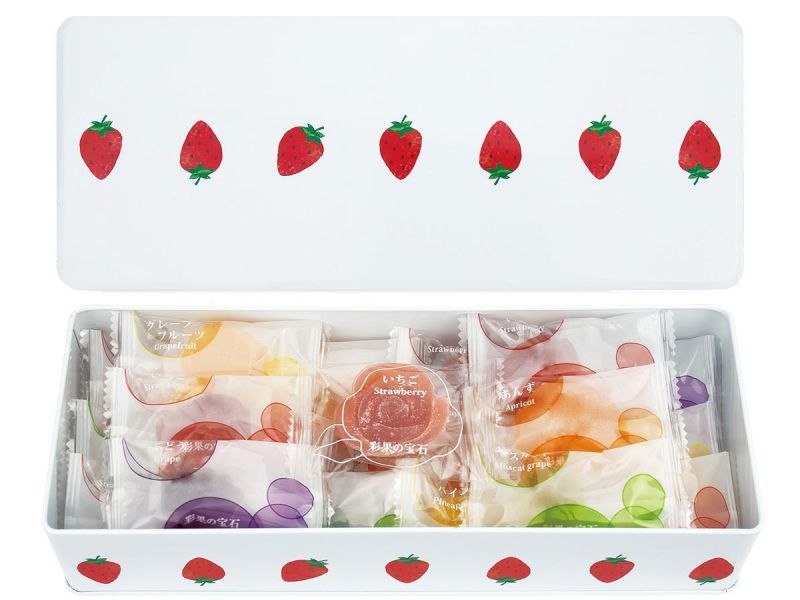 彩果的寶石 IG10 草莓鐵盒 彩果的寶石,水果軟糖,彩果の宝石,兔瑪星日本選物店,草莓軟糖鐵盒