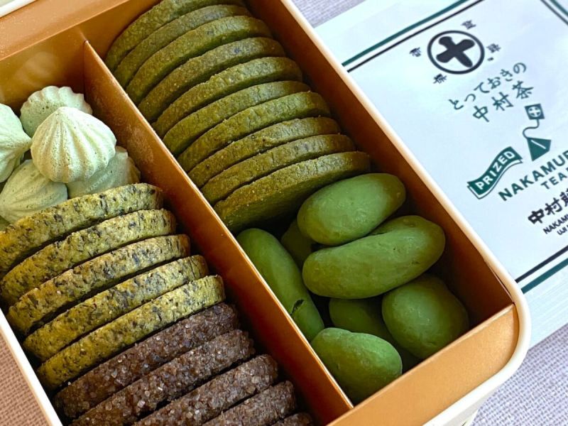 【麻布台限定】中村藤吉 茶餅乾鐵盒 抹茶 焙茶 中村茶餅乾 中村藤吉,茶餅乾鐵盒,麻布台限定,抹茶,焙茶,中村茶餅乾,兔瑪星日本選物店