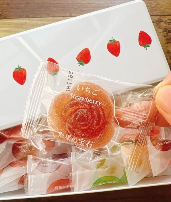 彩果的寶石 IG10 草莓鐵盒 彩果的寶石,水果軟糖,彩果の宝石,兔瑪星日本選物店,草莓軟糖鐵盒