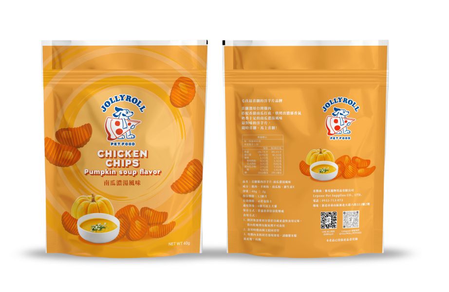 【喜翻 JOLLYROLL】Chips！雞肉洋芋片-南瓜濃湯風味 喜翻,JOLLYROLL,披薩,Pizza,寵物披薩,狗狗披薩,貓咪披薩,寵物鮮食,寵物凍乾,洋芋片,狗狗洋芋片,貓咪洋芋片,寵物洋芋片,雞肉洋芋片,Chickenchips,南瓜濃湯風味,烘乾零食,樂芃,lepone