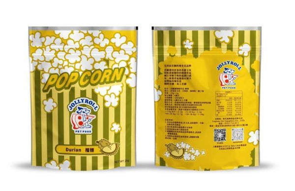 【喜翻JollyRoll】Pop！毛孩爆米花-榴槤 25g 寵物爆米花、狗狗爆米花、榴槤狗零食、羊奶爆米花、玉米狗零食、寵物零食推薦、非基改玉米、榴槤爆米花、狗狗點心、毛孩零食、爆米花狗零食、喜翻爆米花、羊奶狗零食、酥脆狗零食、寵物食玩、美式寵物零食、狗狗獎勵零食、特色風味狗零食