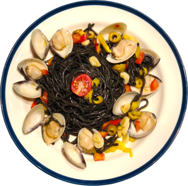 白酒蛤蠣墨魚麵 