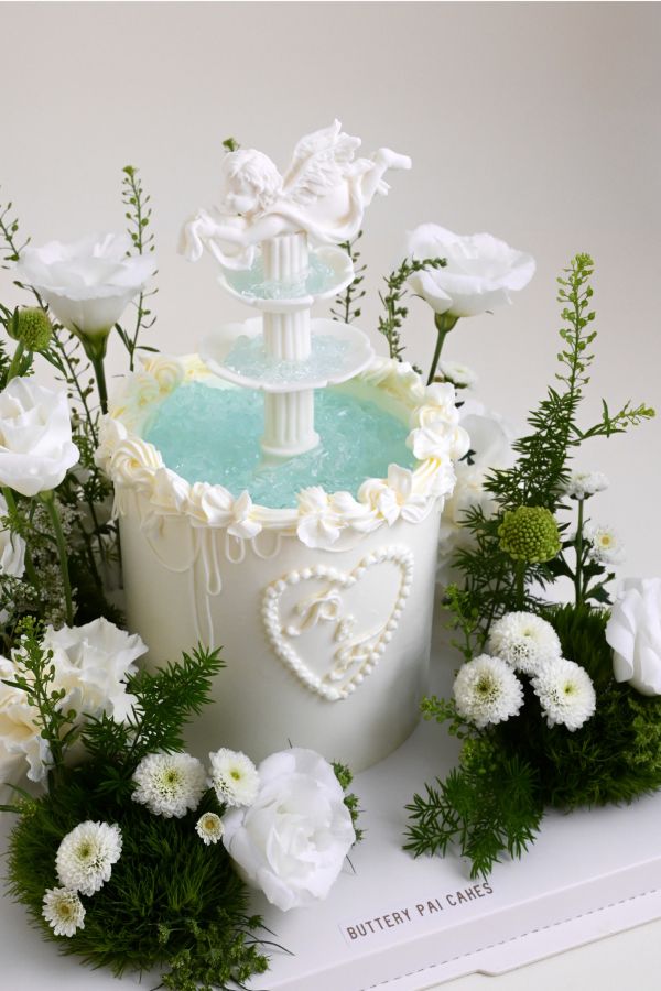許願池 - 夏 鮮花蛋糕 許願池蛋糕 結婚蛋糕 婚禮 仙女蛋糕 送女生 氣質蛋糕
