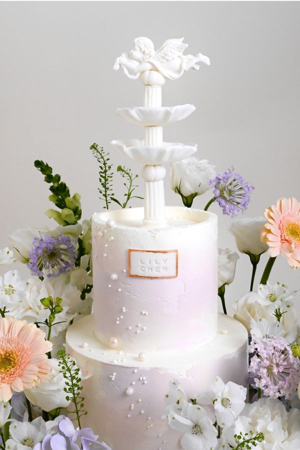許願池 - 春 鮮花蛋糕 許願池蛋糕 結婚蛋糕 婚禮 仙女蛋糕 送女生 氣質蛋糕