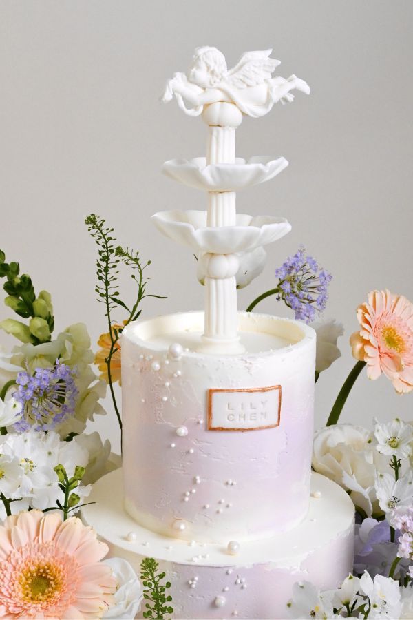 許願池 - 春 鮮花蛋糕 許願池蛋糕 結婚蛋糕 婚禮 仙女蛋糕 送女生 氣質蛋糕