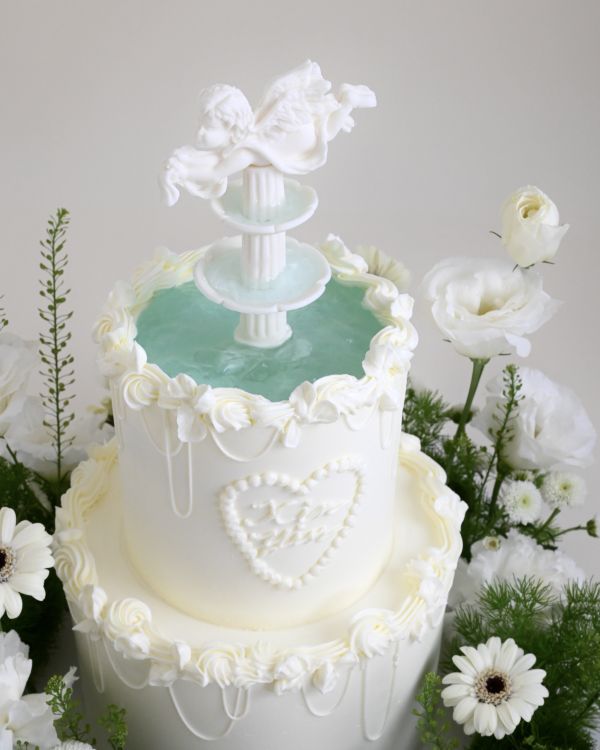 許願池 - 夏 鮮花蛋糕 許願池蛋糕 結婚蛋糕 婚禮 仙女蛋糕 送女生 氣質蛋糕