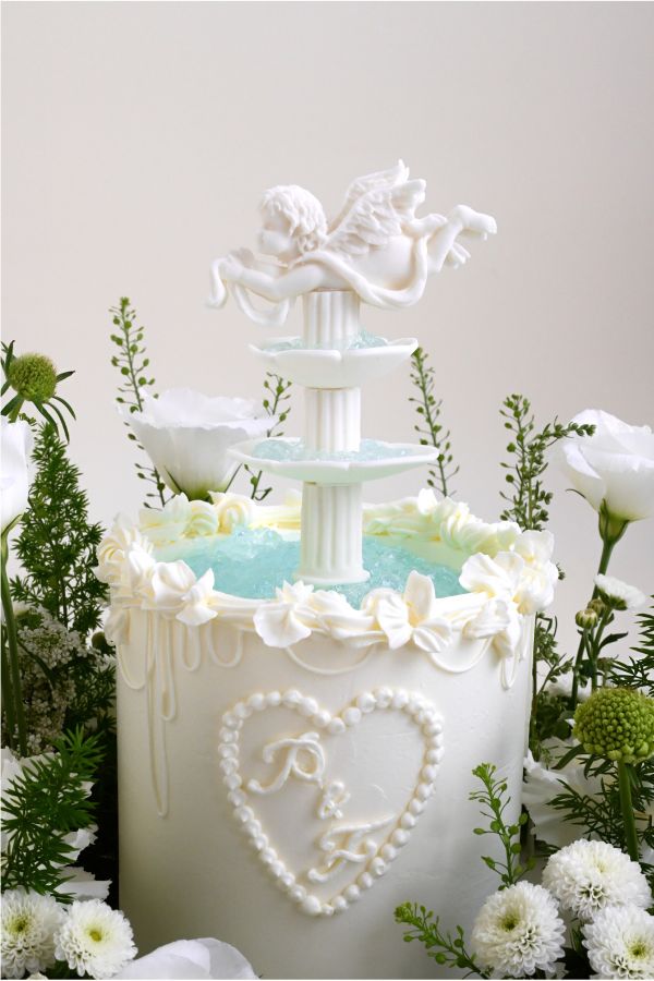 許願池 - 夏 鮮花蛋糕 許願池蛋糕 結婚蛋糕 婚禮 仙女蛋糕 送女生 氣質蛋糕