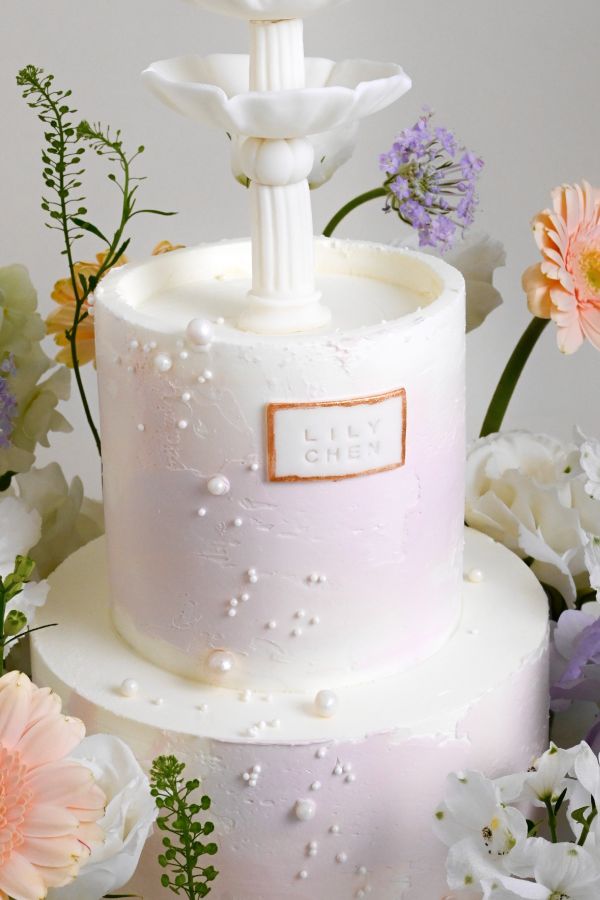 許願池 - 春 鮮花蛋糕 許願池蛋糕 結婚蛋糕 婚禮 仙女蛋糕 送女生 氣質蛋糕