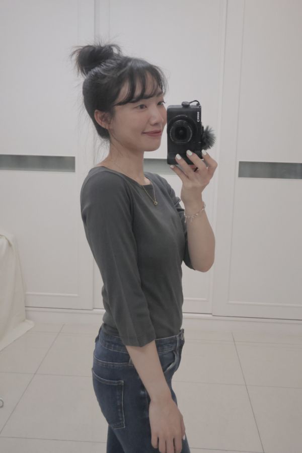 (現貨)韓國製-絲光酵素洗柔軟純棉上衣（氣質灰） 