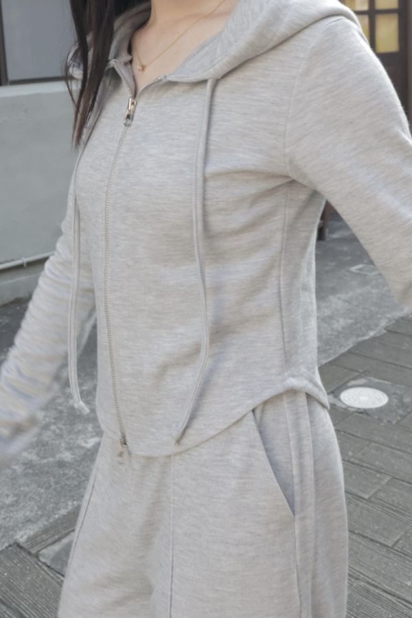 (現貨)韓國製-休閒收腰長褲套裝（灰） 