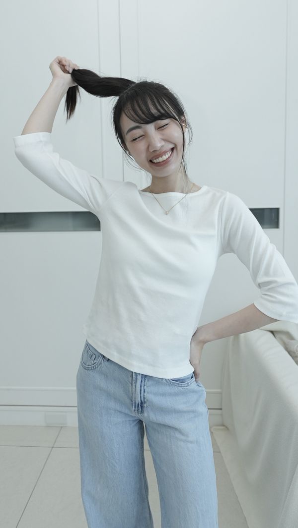 (現貨)韓國製-絲光酵素洗柔軟純棉上衣（白） 