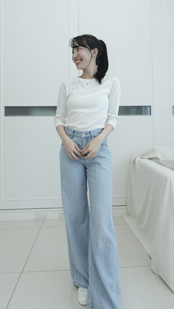 (現貨)韓國製-絲光酵素洗柔軟純棉上衣（白） 