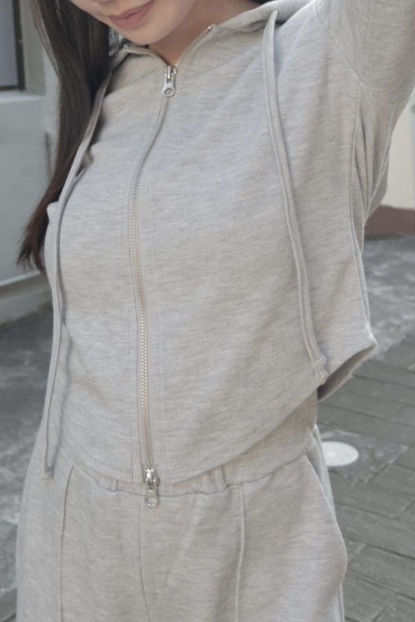 (現貨)韓國製-休閒收腰長褲套裝（灰） 