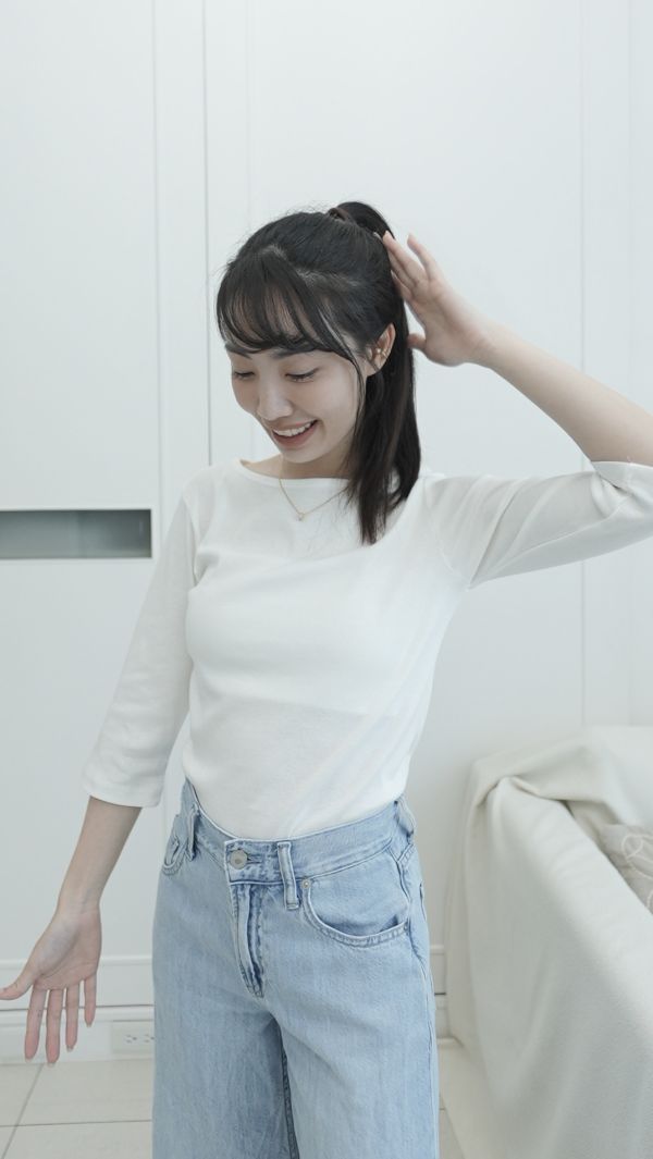 (現貨)韓國製-絲光酵素洗柔軟純棉上衣（白） 