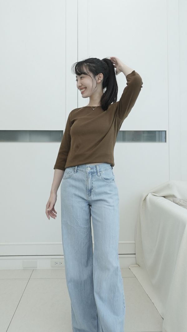 (現貨)韓國製-絲光酵素洗柔軟純棉上衣（咖） 