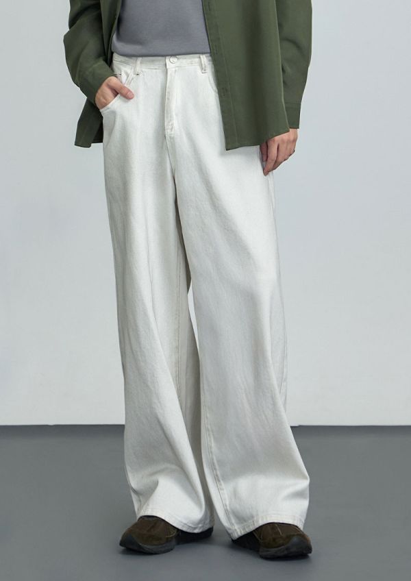 復古做舊潑墨長褲 