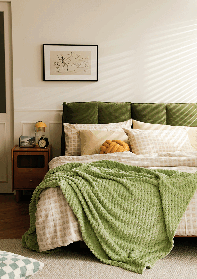 hoi! 質感法蘭絨保暖披毯 