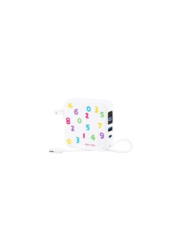 SOU．SOU十數昆 AC插座自帶線三輸出數顯快充行動電源 