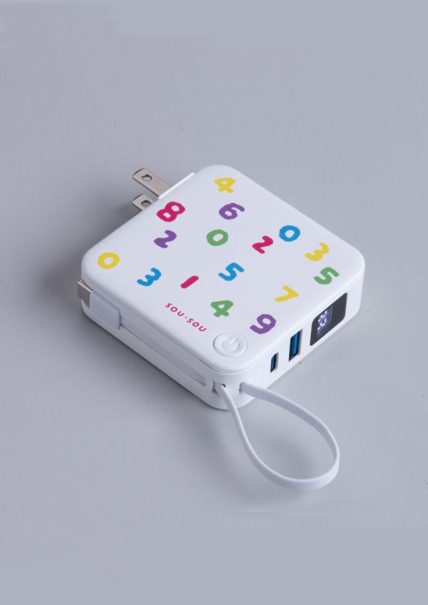 SOU．SOU十數昆 AC插座自帶線三輸出數顯快充行動電源 