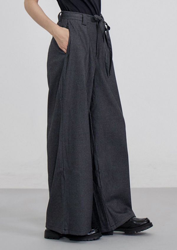 條紋垂感西裝褲 