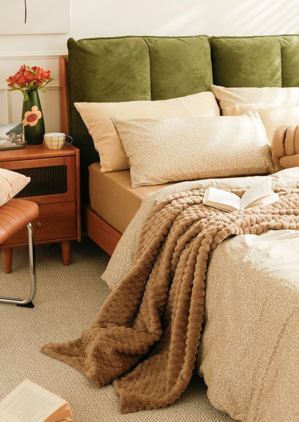 hoi! 質感法蘭絨保暖披毯 