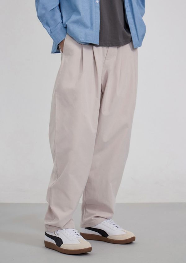 立體斜紋畫家褲 