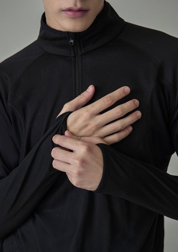 方塊絨半拉鍊上衣 