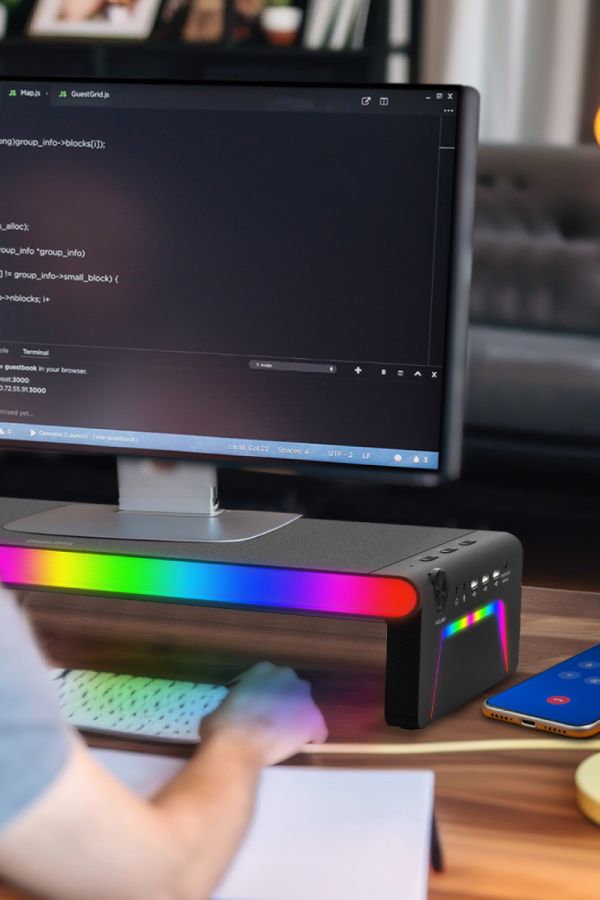 PHILIPS RGB十合一45W充電傳輸藍牙喇叭HUB螢幕增高架 