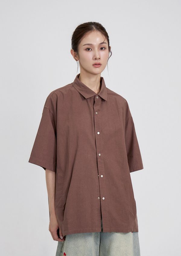 日系復古短袖襯衫 