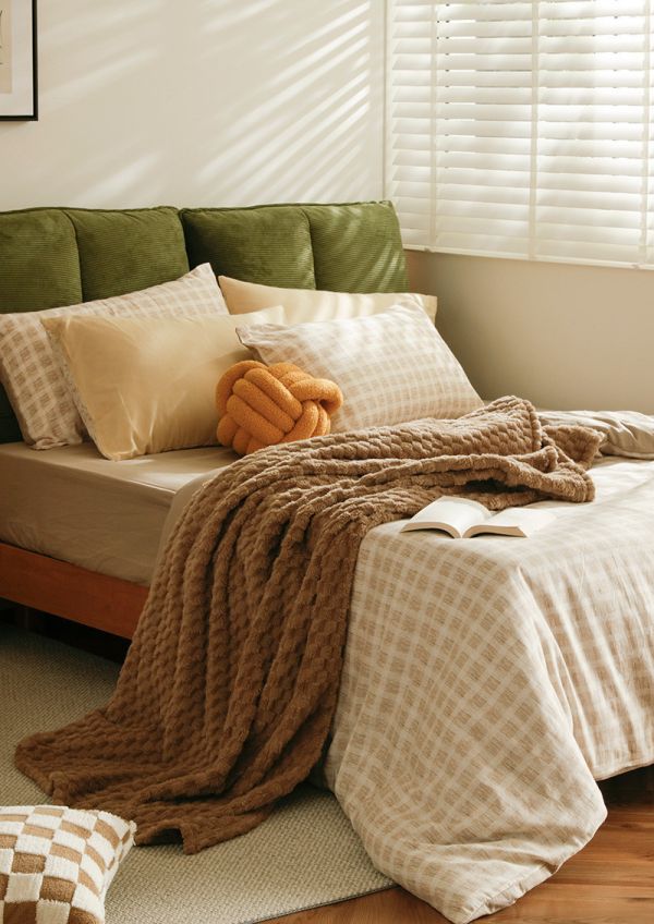 hoi! 質感法蘭絨保暖披毯 