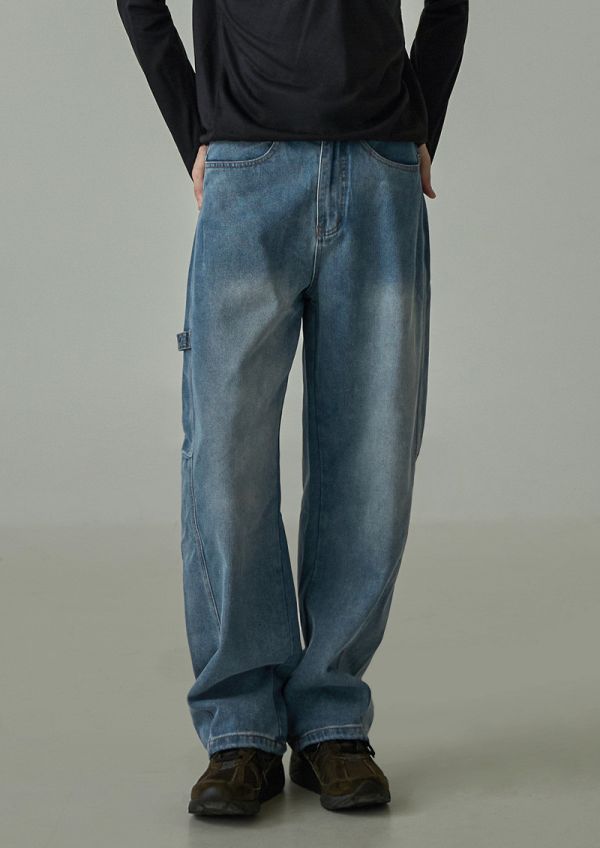 美式復古街頭牛仔褲 