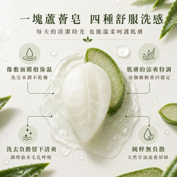 蘆薈手工皂 蘆薈手工皂、蘆薈皂、天然手工皂、洗臉手工皂、沐浴手工皂、洗手皂、蘆薈原汁、植物油手工皂、六種植物油、椰子油手工皂、橄欖油手工皂、玄米油手工皂、葡萄籽油手工皂、葵花油手工皂、清爽洗感、水潤洗感、細緻泡沫、手工皂推薦、天然洗沐、日常清潔