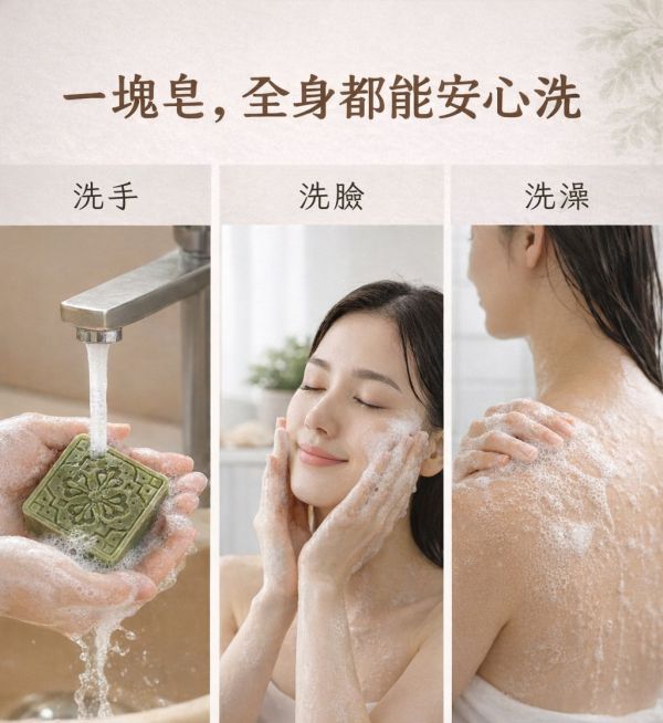 三合一手工平安皂 三合一草本皂, 平安香皂, 艾草手工皂, 芙蓉香皂, 抹草香皂, 草本手工皂, 天然冷製香皂, 無添加香皂, 敏感肌香皂推薦, 草本潔淨香皂, 自然皂手作坊