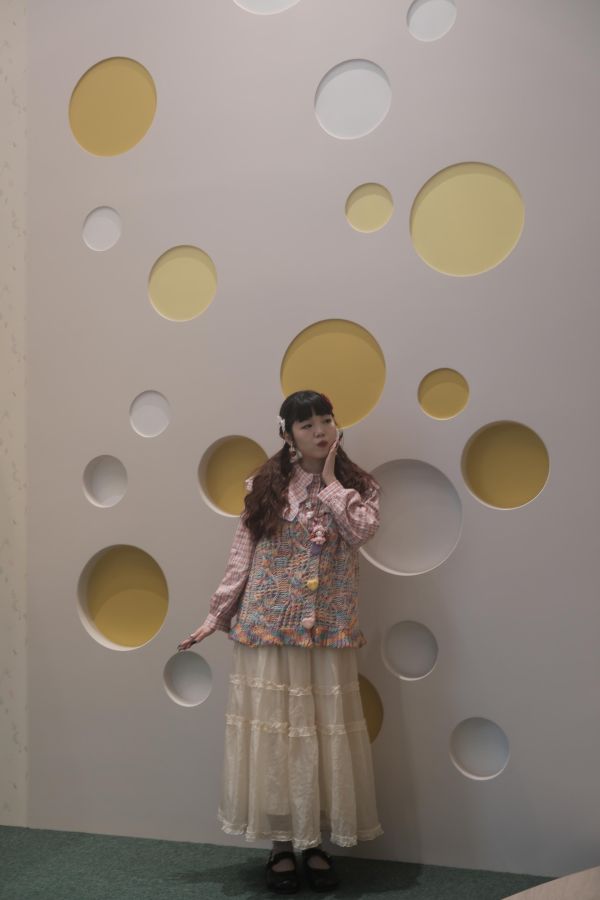 小太陽木耳邊薄紗裙 