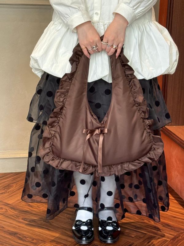 ᴷᴿ復古布蕾荷葉手提包 