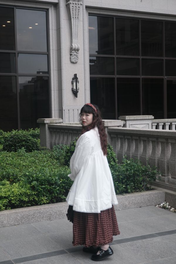 學院紅格紋半裙 