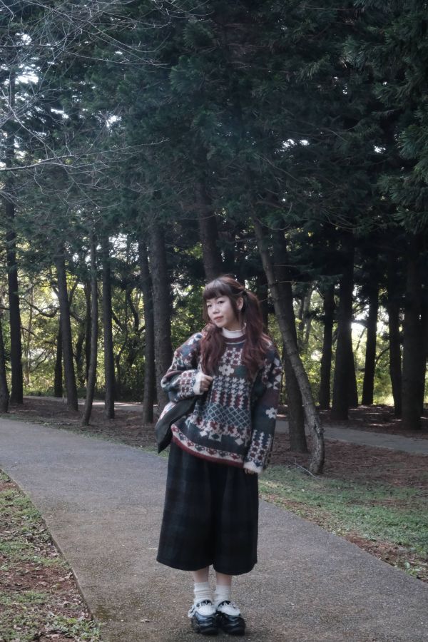 校園藍衫簡約八分褲 