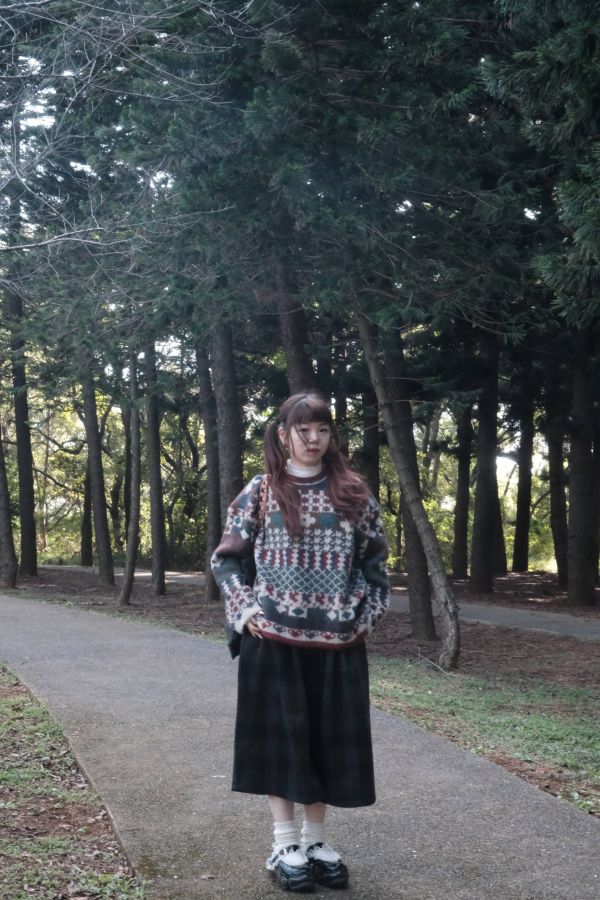 好事花生可愛拼接毛衣 