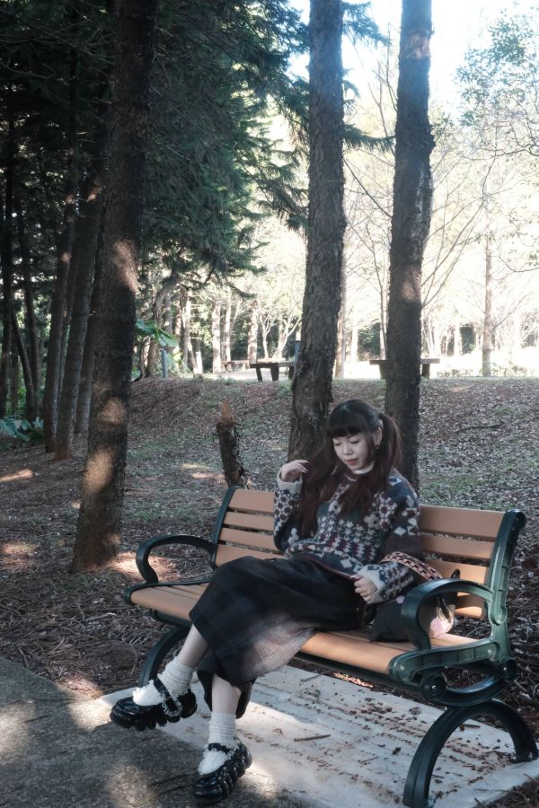 校園藍衫簡約八分褲 