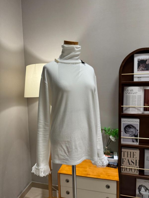 富家千金珍珠蕾絲內搭上衣 