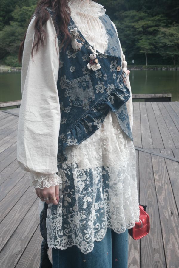 純白夢境花邊襯衫 