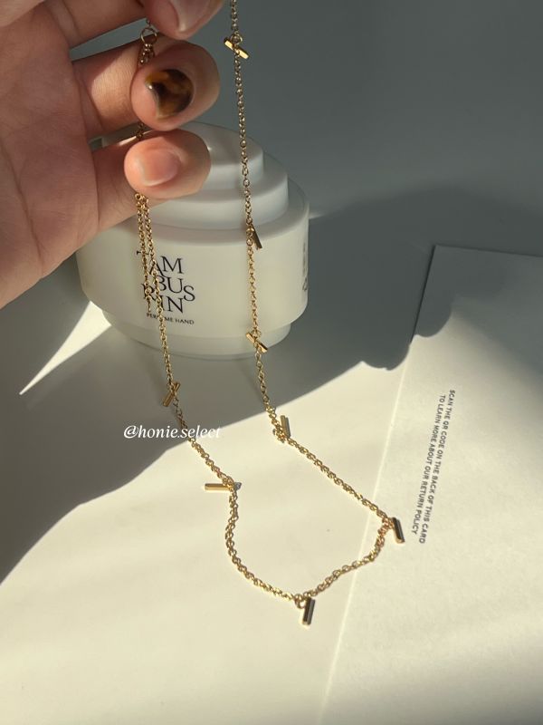 美國輕奢飾品  Adornia 法式極簡碎金子項鏈 