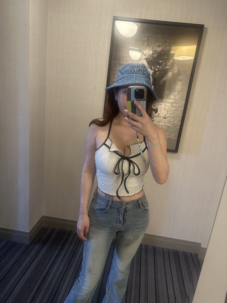 Sweet tie bra top｜甜美滾邊上衣 
