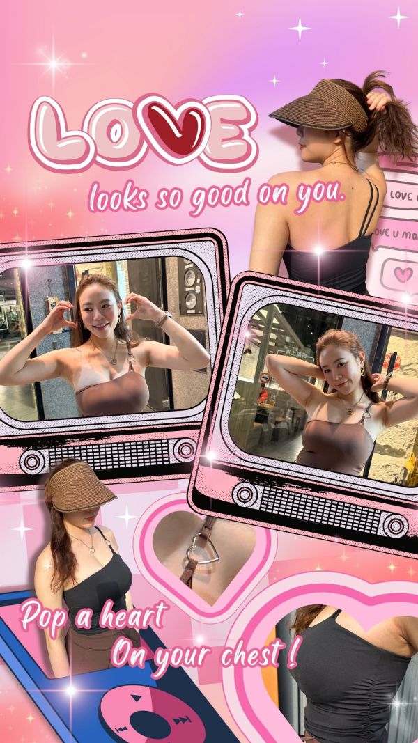 Shape ur heart｜心型圈斜肩bra top 