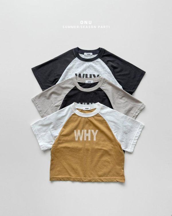 WHY雙色插肩短袖上衣 韓國童裝,男童夏裝,中性童裝,童裝推薦,2026夏季童裝,男童穿搭,韓系童裝,中性穿搭,韓國代購