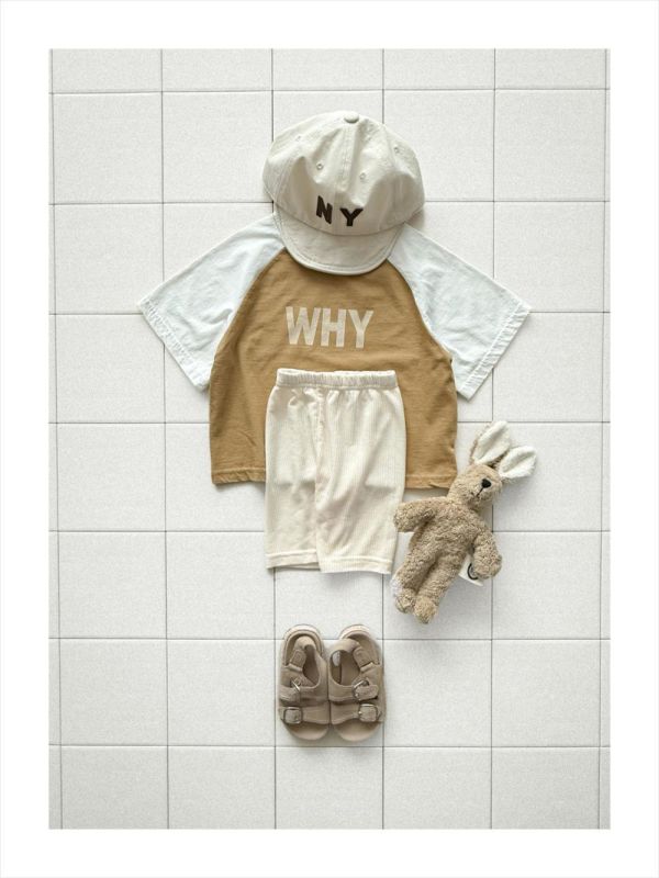 WHY雙色插肩短袖上衣 韓國童裝,男童夏裝,中性童裝,童裝推薦,2026夏季童裝,男童穿搭,韓系童裝,中性穿搭,韓國代購